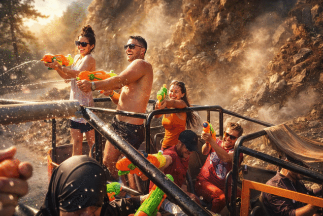 Side Jeep Safari Water Fight Book